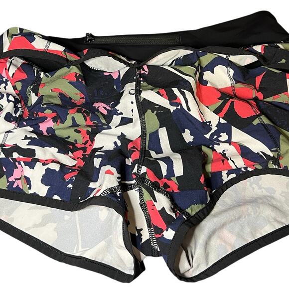Lululemon Women’s Speed Short Pop Cut Boom Juice Multi Black Size 6 Abstract Gym - Picture 6 of 7